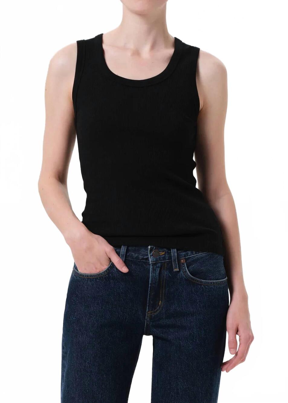 NEW AGOLDE poppy tank in black